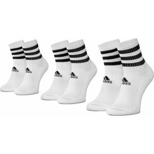 Sada 3 párů vysokých ponožek unisex adidas 3S Csh Crw3p DZ9346 White/White/White