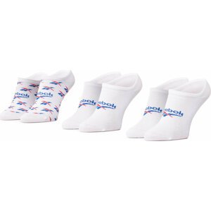 Sada 3 párů kotníkových ponožek unisex Reebok Cl Fo Invisible Sock 3P GG6680 White/Vecblu/Vecred