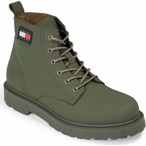 Kotníková obuv Tommy Jeans Tjm Ruberized Lace Up Boot EM0EM01276 Pewter Green MRH