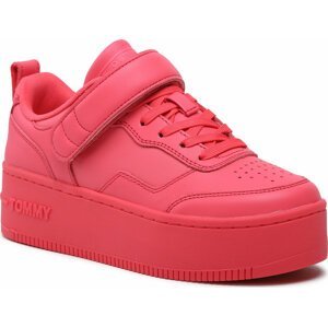 Sneakersy Tommy Jeans Velcro Flatform EN0EN02101 Laser Pink TJN