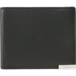 Velká pánská peněženka Calvin Klein Modern Plaque Bifold 5cc W/Coin K50K509976 Černá