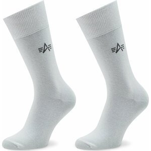 Sada 3 párů pánských vysokých ponožek Alpha Industries Basic 118929 White 09