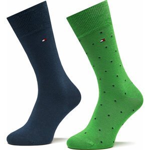 Sada 2 párů pánských vysokých ponožek Tommy Hilfiger 701223927 Green 003