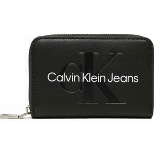 Malá dámská peněženka Calvin Klein Jeans Sculpted Med Zip Around K60K610405 Černá