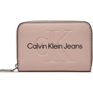 Velká dámská peněženka Calvin Klein Jeans Sculpted Med Zip Around Mono K60K607229 Růžová