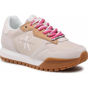 Sneakersy Calvin Klein Jeans Toothy Runner Fluo Contrast YW0YW00935 Eggshell/Raspberry Sorbet 0F4