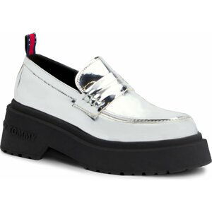 Loafersy Tommy Jeans Tjw Chunky Loafer Metallic EN0EN02321 Silver 0IP