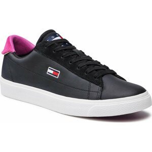 Sneakersy Tommy Jeans Leather Low Cut Vulc EN0EN01502 Black BDS
