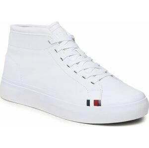 Sneakersy Tommy Hilfiger Elevated Vulc Leather Mid FM0FM04419 White YBS