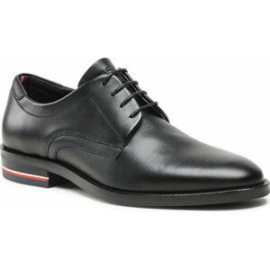 Polobotky Tommy Hilfiger Corporate Hilfiger Leather Shoe FM0FM04433 Black BDS