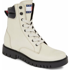 Polokozačky Tommy Jeans Tjw Lace Up Boot EN0EN02314 Bleached Stone AEV