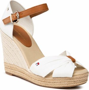 Espadrilky Tommy Hilfiger Basic Opened Toe High Wedge FW0FW04784 Ivory YBI