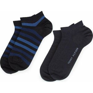 Sada 2 párů pánských nízkých ponožek Tommy Hilfiger 382000001 Tmavomodrá