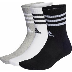 Klasické ponožky Unisex adidas 3-Stripes Cushioned Crew Socks 3 Pairs IC1323 medium grey heather/white/black/white