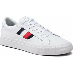 Tenisky Tommy Hilfiger Core Stripes Vulc Leather FM0FM04140 White YBR