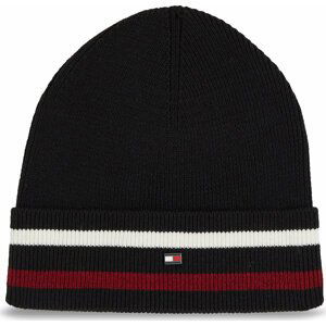 Čepice Tommy Hilfiger Elevated Wool Flag Beanie AM0AM11497 Černá