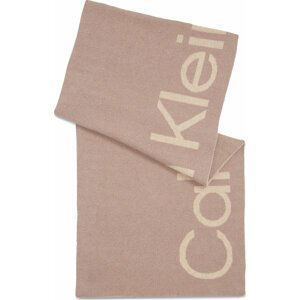 Šál Calvin Klein Logo Reverso Tonal Scarf 40X180 K60K611117 Doeskin PBP