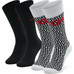 Sada 2 párů pánských vysokých ponožek Hugo Allover Logo 50473191 100