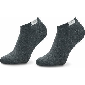 Sada 2 párů dámských nízkých ponožek Calvin Klein Jeans 701218749 Dark Grey Melange 006