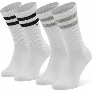 Sada 2 párů pánských vysokých ponožek Calvin Klein 701218711 White 004