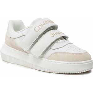 Sneakersy Calvin Klein Jeans Chunky Cupsole Lth Velcro YW0YW00879 White/Ivory/Candied Ginger 0K8