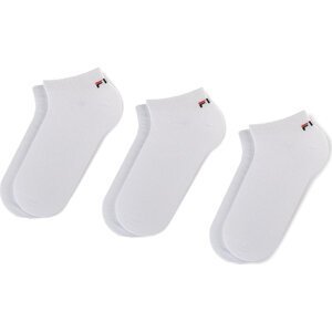 Sada 3 párů nízkých ponožek unisex Fila Calza F9100 White 300