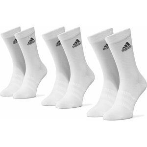 Sada 3 párů vysokých ponožek unisex adidas Light Crew 3Pp DZ9393 White/White/White