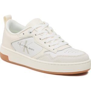 Sneakersy Calvin Klein Jeans Bascet Cupsole Low Lth Mono W YW0YW00876 Ivory/Bright White 02X