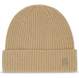 Čepice Tommy Hilfiger Cashmere Chic Beanie AW0AW15321 Classic Khaki RBL