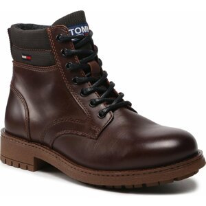 Turistická obuv Tommy Jeans Classic Short Lace Up Boot EM0EM01057 Truffle Brown GT7