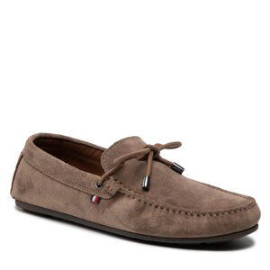 Mokasíny Tommy Hilfiger Corporate Suede Driver W Laces FM0FM03960 Antilope RBE