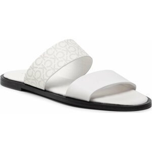 Nazouváky Calvin Klein Almond Flat 2Bar Slide HW0HW01134 Ck White YAF