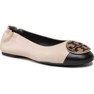 Baleríny Tory Burch Claire Cap Toe 148336 New Cream/Black/Gold 001