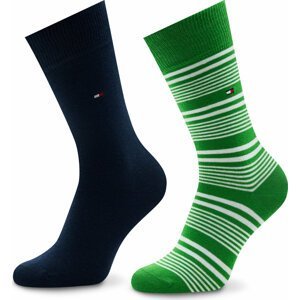 Sada 2 párů pánských vysokých ponožek Tommy Hilfiger 701222186 Green 003
