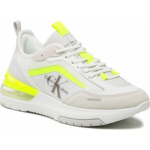Sneakersy Calvin Klein Jeans Comfair Runner Su-Mesh Mono W YW0YW00887 White/Ghost Grey/Safety Yellow 02U