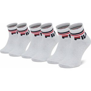 Sada 3 párů dětských vysokých ponožek Fila Calza Quater F8338 White 300