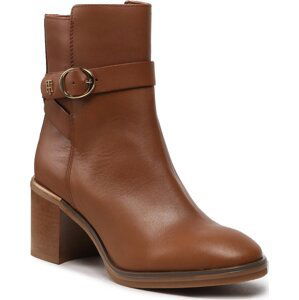 Polokozačky Tommy Hilfiger Th Belt Heeled Boot FW0FW06766 Natural Cognac GTU