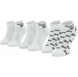 Sada 3 párů vysokých ponožek unisex Reebok Cl Fo Ankle Sock 3P GG6674 White