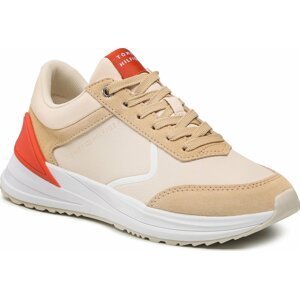Sneakersy Tommy Hilfiger Runner With Heel Detail FW0FW06621 Sugarcane AA8
