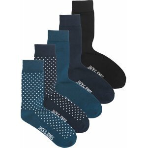 Sada 5 párů pánských vysokých ponožek Jack&Jones 12237452 Navy Blazer 4240509