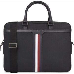 Brašna na notebook Tommy Hilfiger Th Coated Canvas Computer Bag AM0AM11531 Černá