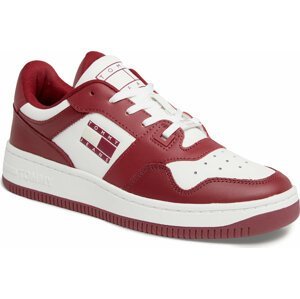 Sneakersy Tommy Jeans Tjw Retro Basket Leather EN0EN02532 Rouge / Ecru XJS