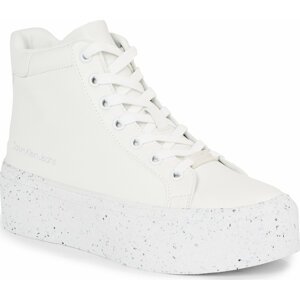 Sneakersy Calvin Klein Jeans Bold Vulc Flatf Mid Laceup Wn YW0YW01230 Triple White 0K8