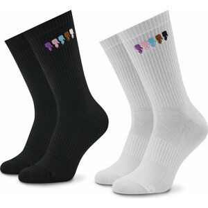 Sada 2 párů dámských vysokých ponožek KARL LAGERFELD Pride 225W6002 Barevná