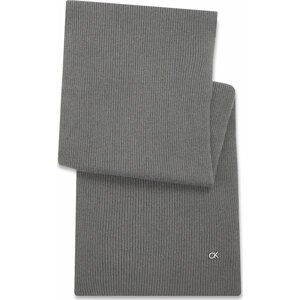 Šál Calvin Klein Re-Lock Knit Scarf 30X180 K60K611128 Mid Grey Heather P4A