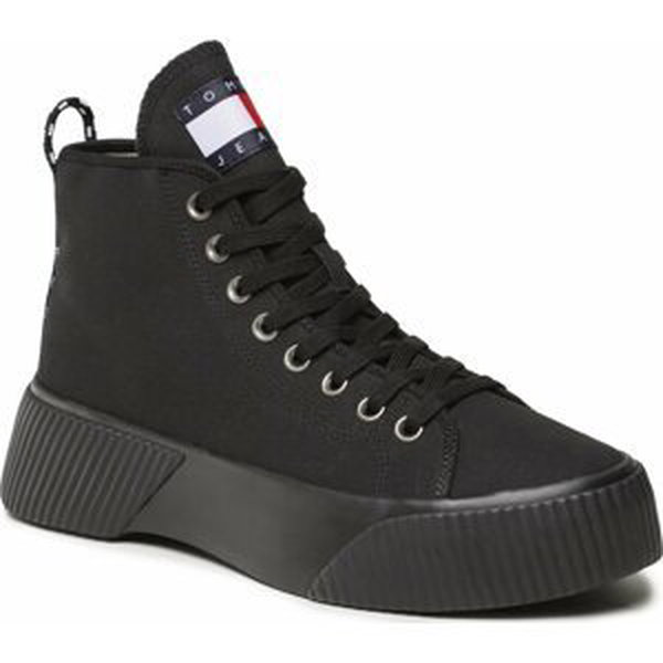 Sneakersy Tommy Jeans Tjm Mid Platfirm EM0EM01198 Black BDS