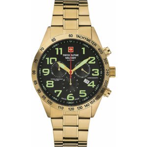 Hodinky Swiss Alpine Military 7047.9114 Black/Gold/Gold