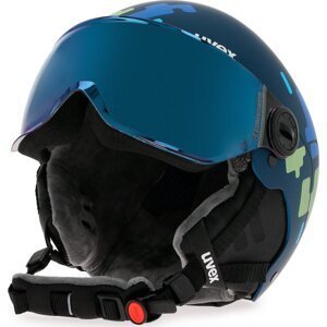 Lyžařská helma Uvex Rocket Jr visor 5662638005 Blue Puzzle Mat