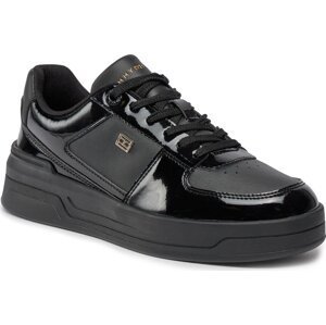 Sneakersy Tommy Hilfiger Womens Basket Patent FW0FW07866 Black BDS