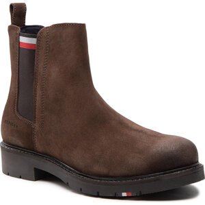 Kotníková obuv s elastickým prvkem Tommy Hilfiger Rwb Hilfiger Suede Chelsea FM0FM04202 Cocoa GT6